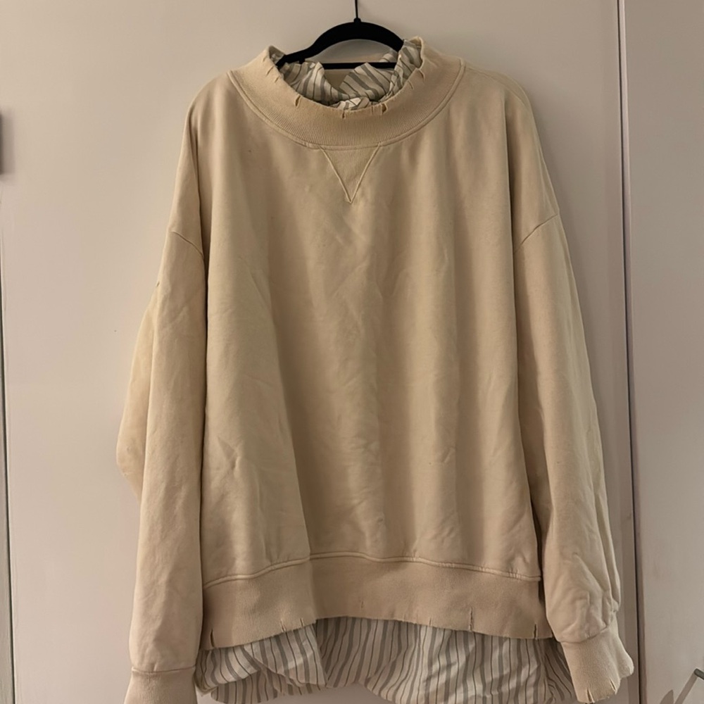 Maison Margiela ss2021 rare distressed crewneck sweatshirt